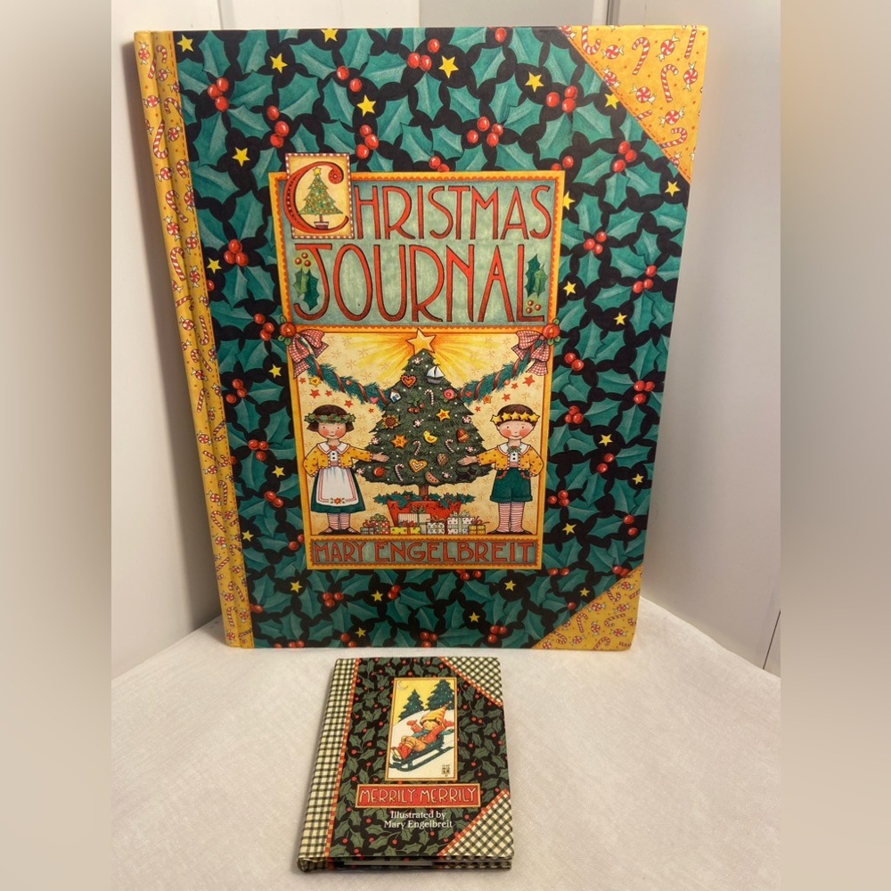 Christmas Journal Mary Engelbreit theme HC BOOK LOT Holiday organizer Quote